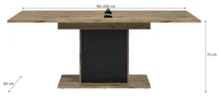 Esstisch Lou 160 x 90 x 76 cm ausziehbar Nox Oak Nachbildung Braun