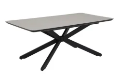 Esstisch LUCCA, Holznachbildung/Metall, 190 (250) x 103 x 75 cm Grau/Schwarz