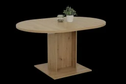 Esstisch RONDA 104 (144) x 104 cm Artisan-Eiche-Dekor braun