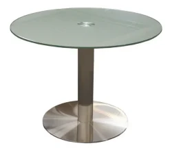 Esstisch rund TIRAMO 115 cm Glasplatte Grau