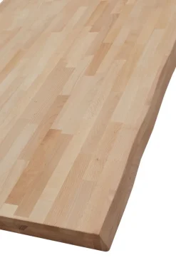 Esstisch SAGA U-IV 160 x 100 cm edelstahlfarbig /Kernbuche geölt