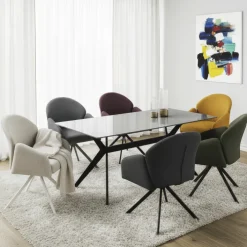 Esstisch STEVEN 90 x 180 x 76 cm Grau