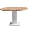 Esstisch TAPAS Ø 90-130 x 90 cm braun/weiß