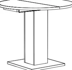 Esstisch TAPAS Ø 90-130 x 90 cm braun/weiß