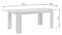 Esstisch TITAN 160 - 200 x 90 cm weiß