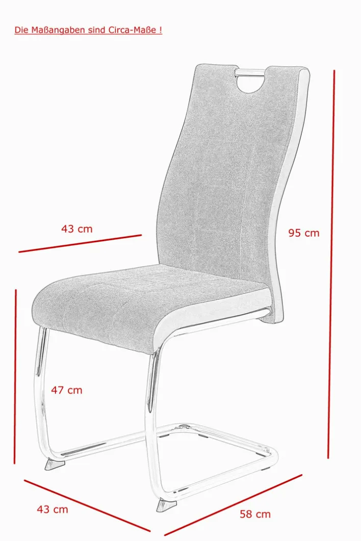 Esszimmerstuhl ALINA 2er Set anthrazit