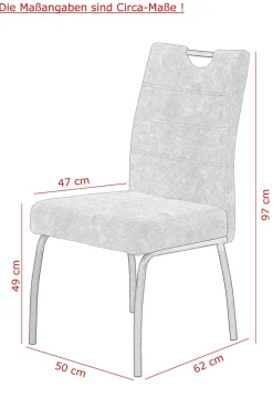 Esszimmerstuhl EVELYN I 2er Set Bezug anthrazit