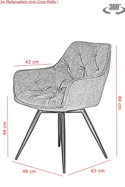Esszimmerstuhl FLORENTINA 2er Set anthrazit