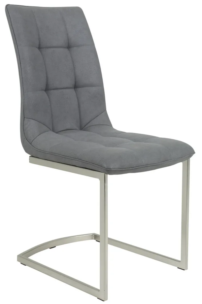 Esszimmerstuhl HURLEY Lederlook grau