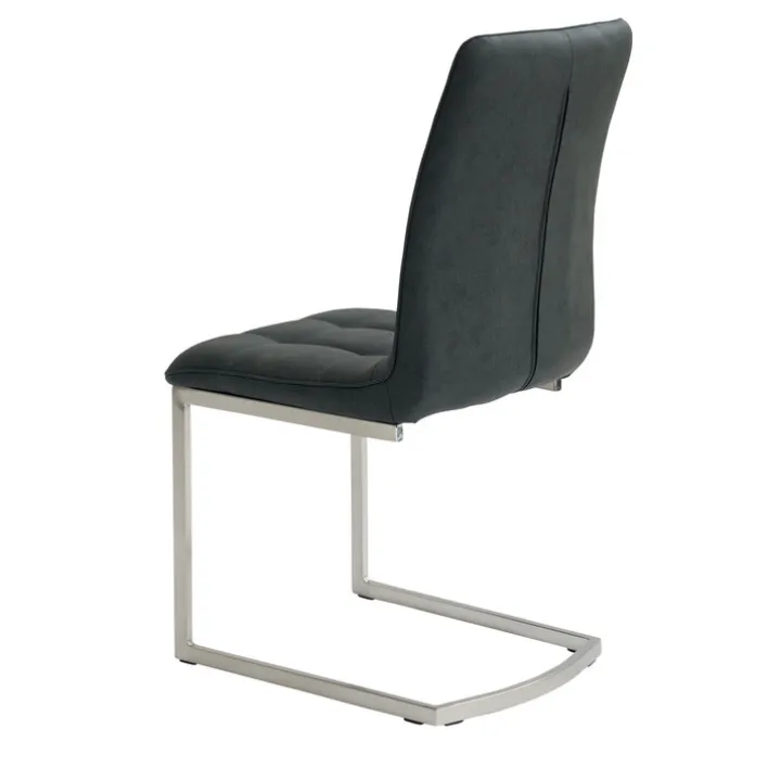 Esszimmerstuhl HURLEY Lederlook anthrazit