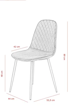 Esszimmerstuhl MIRA 2er Set grau