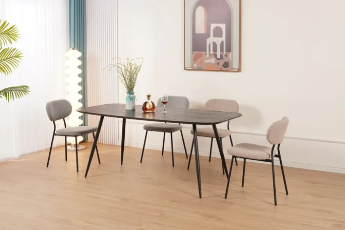 Esszimmerstuhl VIENNA 80,5 x 47 x 55 cm Beige/Schwarz