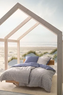 ESTELLA NATÜRLICH Baumwoll-Bettwäsche CASABLANCA 135 x 200 cm blau