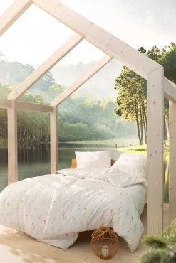 ESTELLA NATÜRLICH Baumwoll-Bettwäsche MARIBO 135 x 200 cm weiß