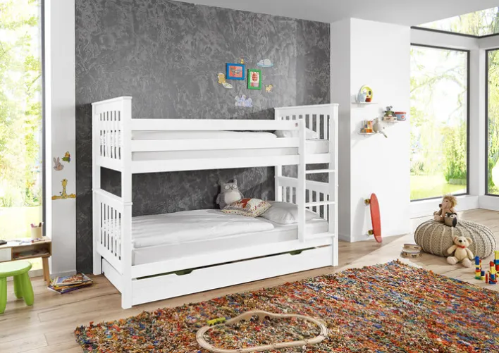 Etagenbett 140 x 200 cm weiß