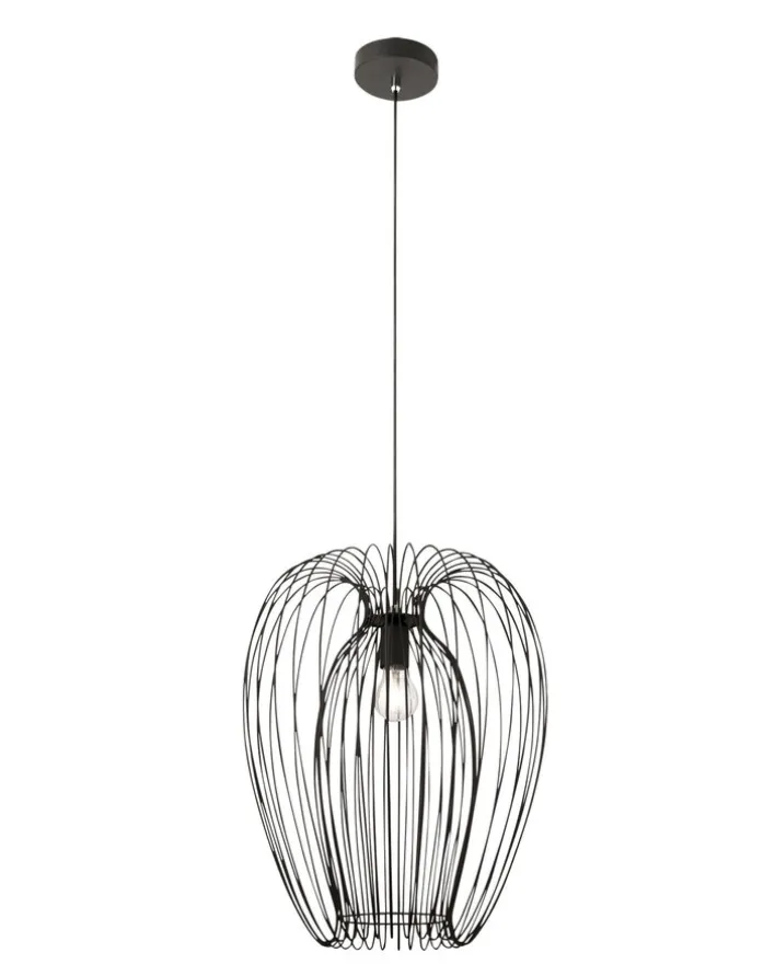 FABAS LUCE Retrofit Pendelleuchte CAMP 40 cm schwarz