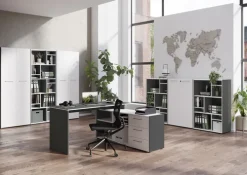 Facheinsätze PASADENA 5-teilig Anthrazit/ Weiß