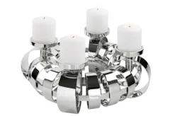 FINK Adventskranz ANELLO 40 cm Metall vernickelt silberfarbig