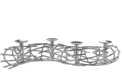 FINK Kerzenhalter CARA 80 cm Metall vernickelt silberfarbig