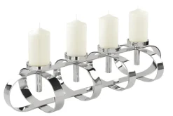 FINK Kerzenhalter für 4 Kerzen GORDON Metall vernickelt 85 cm