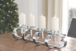 FINK Kerzenhalter für 4 Kerzen GORDON Metall vernickelt 85 cm