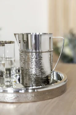 Fink Tablett NASSAU silberfarbig gehämmert