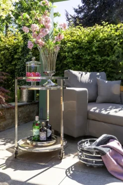 Fink Tablett NASSAU silberfarbig gehämmert