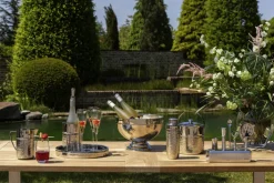 Fink Tablett NASSAU silberfarbig gehämmert