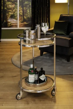 Fink Tablett NASSAU silberfarbig gehämmert