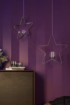 Fink Weihnachten Teelichthalter STACEY 30cm Edelstahl/Glas