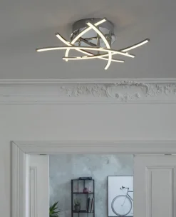 FISCHER & HONSEL LED Deckenlampe CROSS TW 50 cm chromfarbig