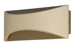 FISCHER & HONSEL LED Wandleuchte RIO, Metall, 22,5 x 7,7 x 9 cm, Beige/Weiß