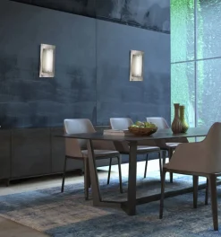 FISCHER & HONSEL LED Wandlampe SHINE ALU nickelfarbig/Glas opal