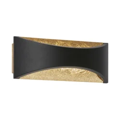 FISCHER & HONSEL LED Wandleuchte RIO 22,5 cm sandschwarz /Blattgoldfarbig