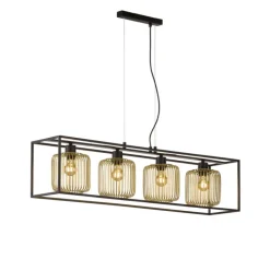 FISCHER & HONSEL Retrofit Balkenpendel CAYDO schwarz /goldfarbig