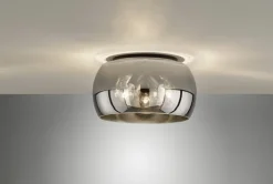 FISCHER & HONSEL Retrofit Deckenlampe DIMA 40 cm sandschwarz /rauchfarbig