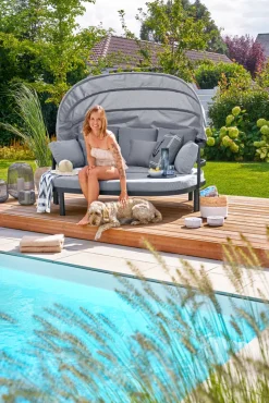 Garden FLAIR Daybed Sonneninsel DALLAS 4-tlg anthrazit /grau