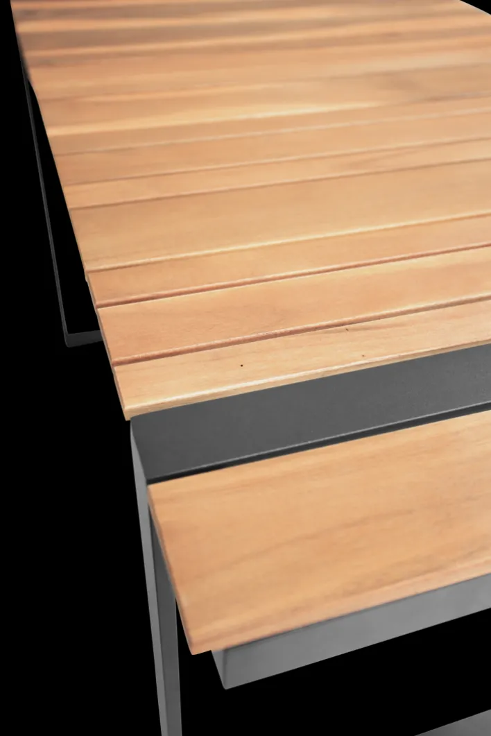 Garden FLAIR Dining Gartenlounge BASEL U 5-tlg grau /Akazie braun