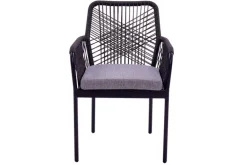 Garden FLAIR Gartenstuhl OLAF I schwarz /Rope anthrazit