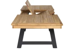 Garden FLAIR Gartentisch OLI 220-300 x 100 cm sandschwarz /Teak