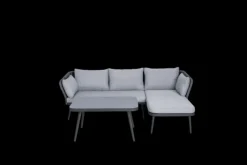 Garden FLAIR Living Gartenlounge LIBRA 3-teilig anthrazit /hellgrau