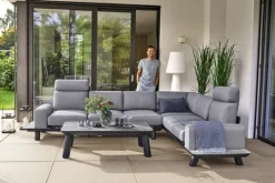 Garden FLAIR Living Gartenlounge RUNE 3-tlg schwarz /grau