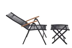 Garden FLAIR Positionsstuhl Garten LEIF schwarz /Rope
