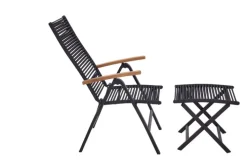 Garden FLAIR Positionsstuhl Garten LEIF schwarz /Rope