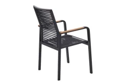 Garden FLAIR Stapelstuhl Garten LEIF schwarz /Rope