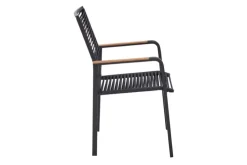 Garden FLAIR Stapelstuhl Garten LEIF schwarz /Rope