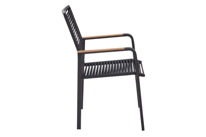 Garden FLAIR Stapelstuhl Garten LEIF schwarz /Rope