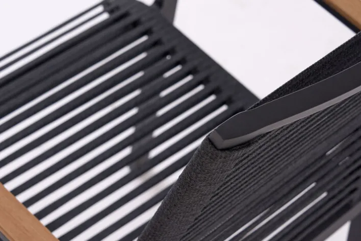 Garden FLAIR Stapelstuhl Garten LEIF schwarz /Rope