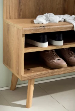 Garderobe ALVA 110 x 200 cm Braun/Salbei