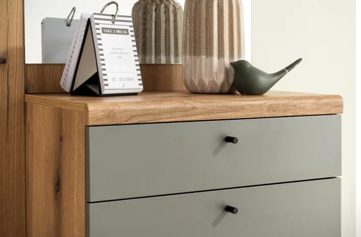 Garderobe ALVA 110 x 200 cm Braun/Salbei